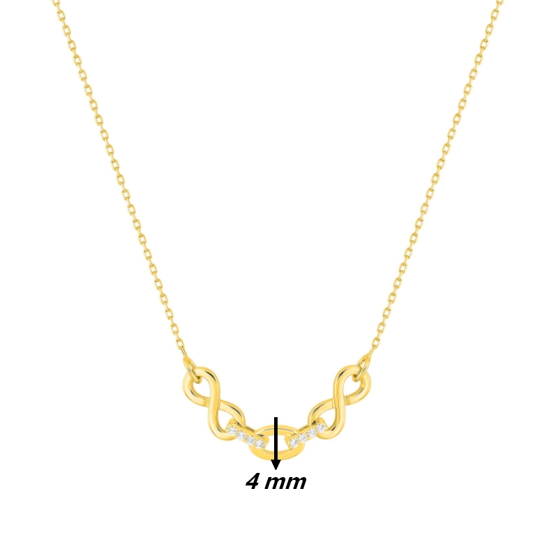 Collier Femme Infini Or jaune 750/1000 et oxydes de zirconium ROBBEZ MASSON, largeur