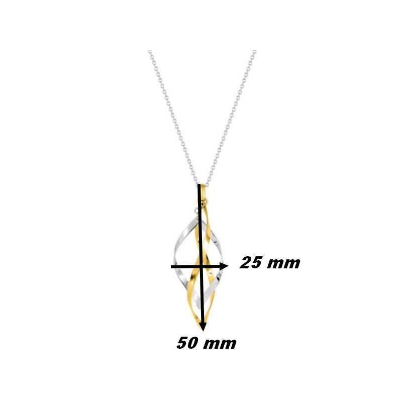 Collier Femme torsadé bicolor Acier inoxydable doré ROBBEZ MASSON, dimensions