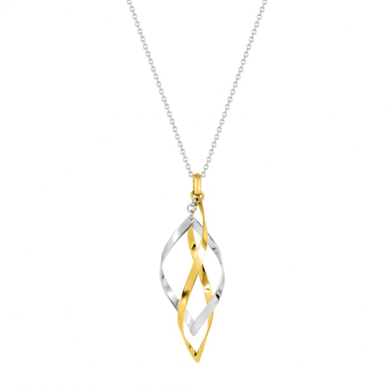 Collier Femme torsadé bicolor Acier inoxydable doré ROBBEZ MASSON