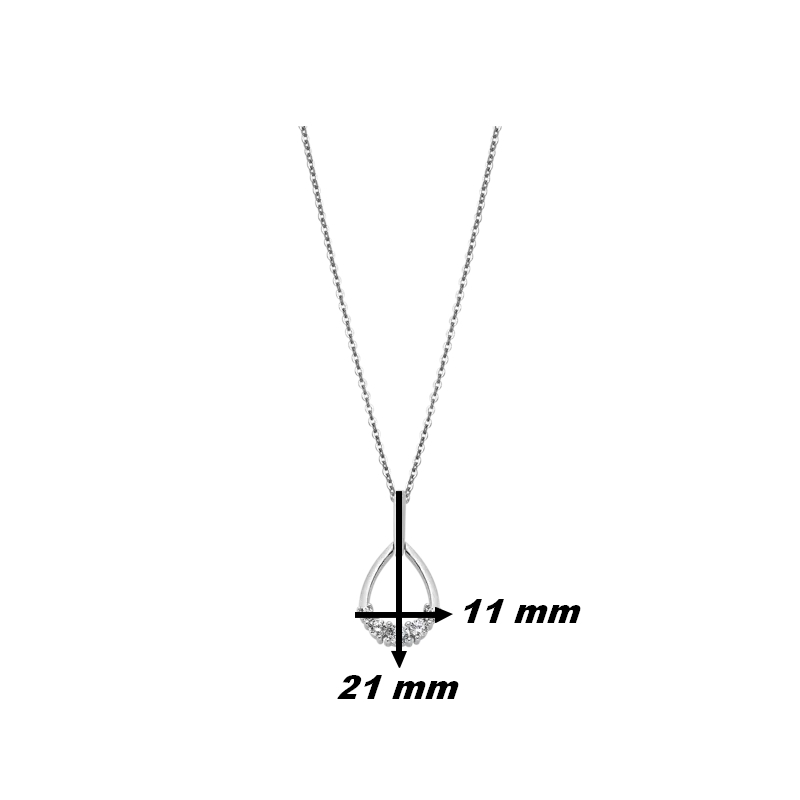 Collier Goutte Femme Argent 925/1000 et Oxydes de zirconium LOTUS LP3057-1/1, dimensions
