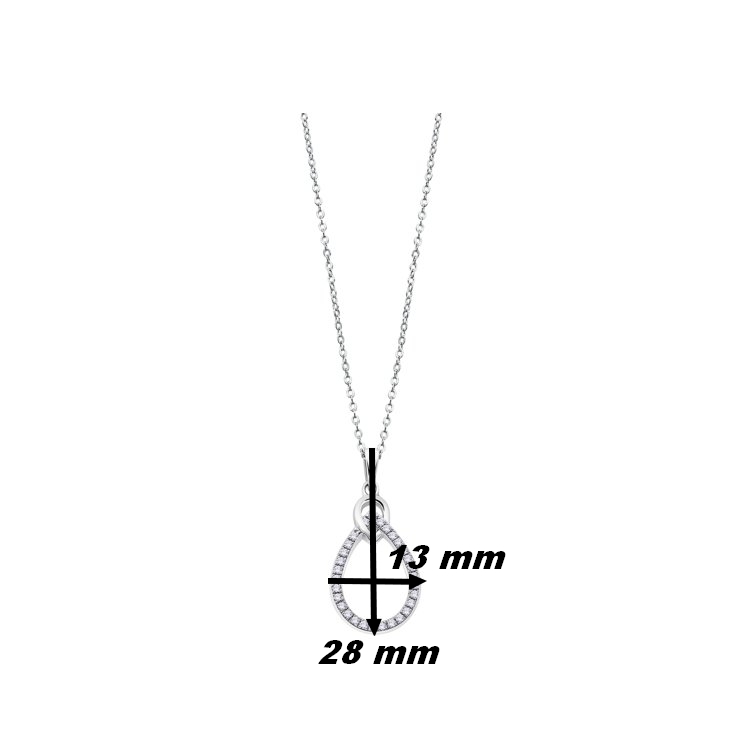 Collier Goutte Femme Argent 925/1000 et Oxydes de zirconium LOTUS LP3058-1/1, dimensions