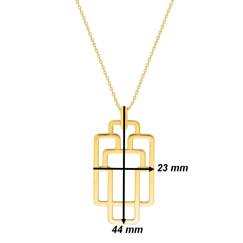 Collier graphique Femme Plaqué Or MURAT, dimensions