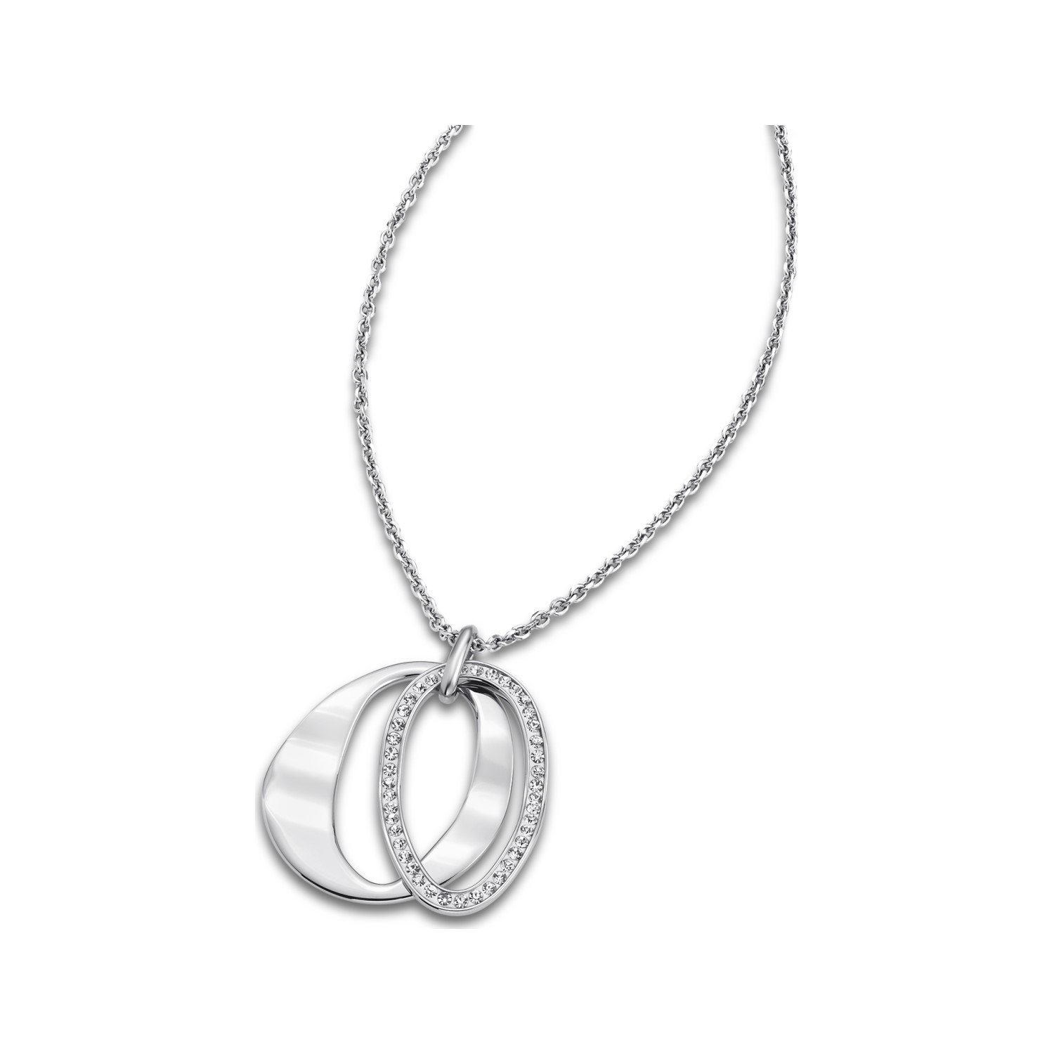 Collier long Femme double anneau Acier inoxydable et strass LOTUS LS1672-1/1