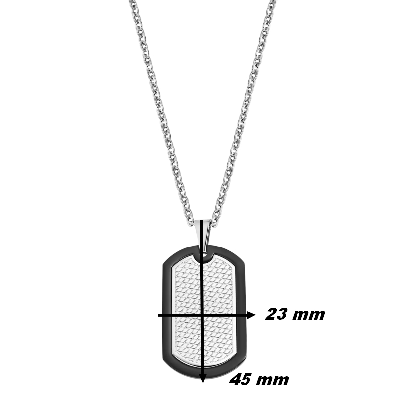 Collier plaque Homme Acier inoxydable LOTUS LS2211-1/1, dimensions