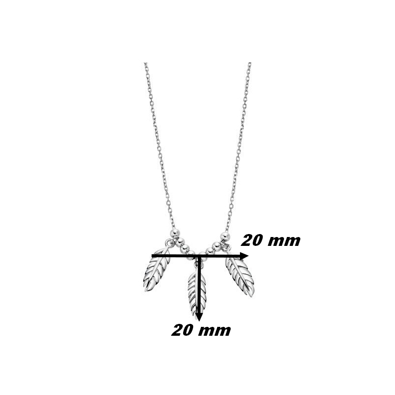 Collier Plume Femme Argent 925/1000 LOTUS LP3046-1/1, dimensions