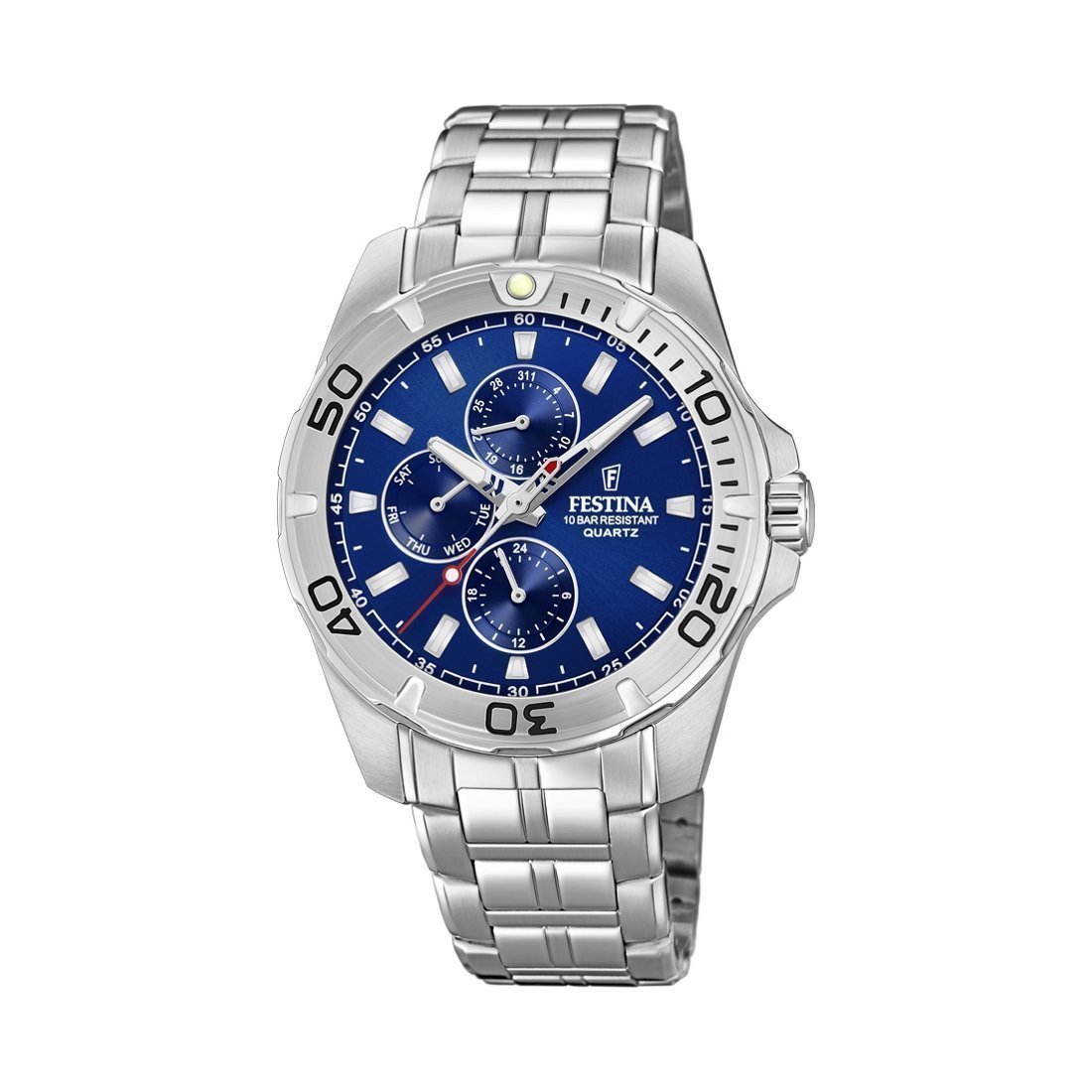 montre-FESTINA-bleue-homme-acier-inoxydable-f20445-2 Montre multifonction bleue Homme Acier inoxydable FESTINA F20445/2