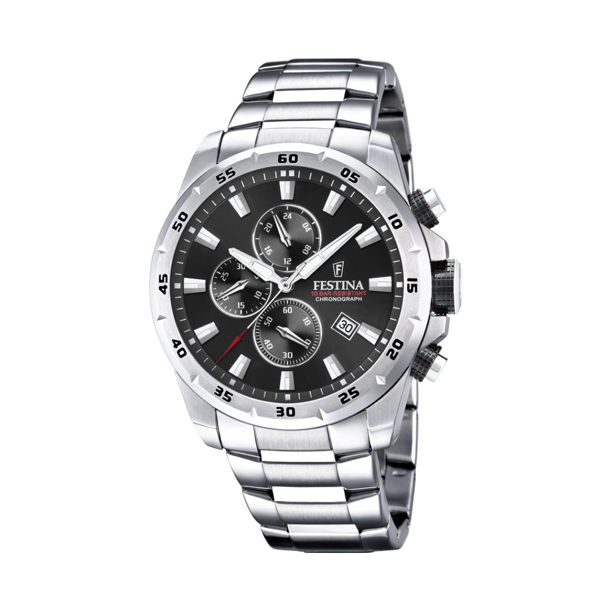 Montre Chronographe noire Homme Acier inoxydable FESTINA F20463/4