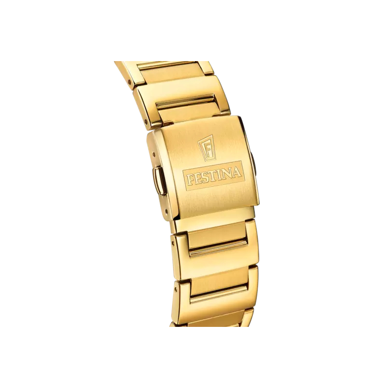 montre-FESTINA-noire-homme-acier-inoxydable-doré-f20678-4-bracelet Montre » On the Square » Homme Acier inoxydable doré FESTINA F20678/4, bracelet