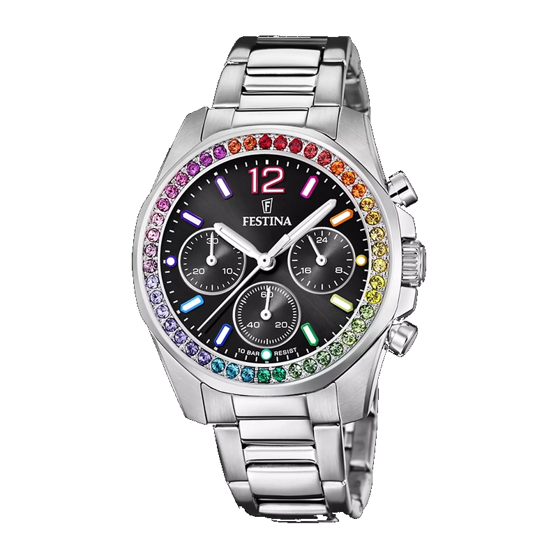 Montre Femme Rainbow Acier inoxydable et cadran noir FESTINA F20606/3