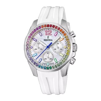 Montre Femme Rainbow Acier inoxydable et caoutchouc blanc FESTINA F20610/2
