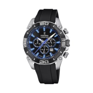 Montre Chrono Bike Homme, Acier inoxydable et Caoutchouc noir FESTINA F20544/2