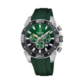Montre Chrono Bike Homme, Acier inoxydable et Caoutchouc vert FESTINA F20544/3