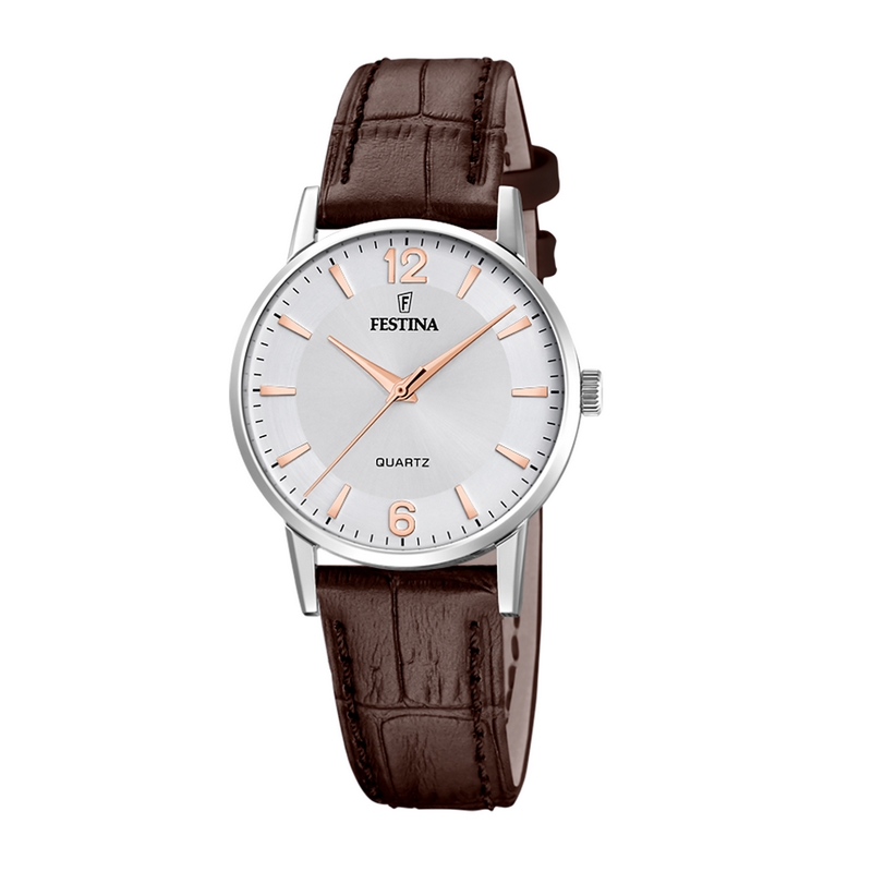 Montre Classique Femme Acier inoxydable et Cuir marron FESTINA F20691/2