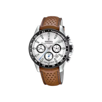 Montre Chronographe Homme Acier inoxydable et Cuir marron FESTINA F20561/1