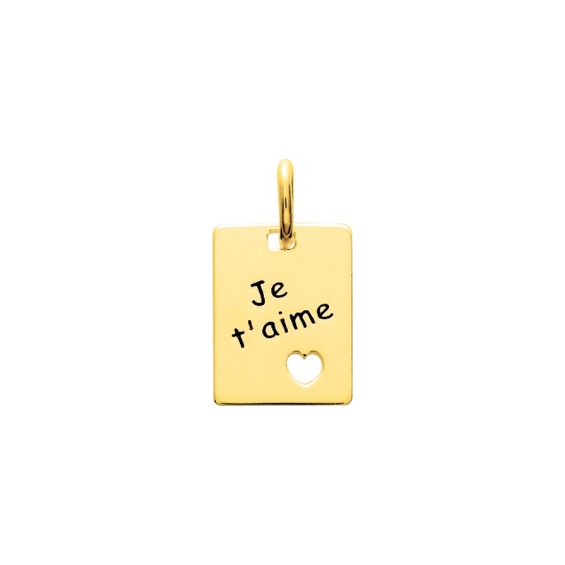 Pendentif Cœur » je t’aime » Plaqué Or ROBBEZ MASSON