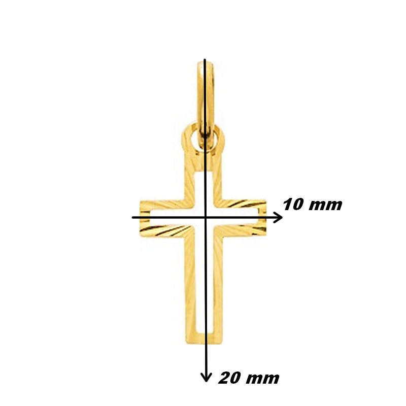 Pendentif Croix Or jaune 750/1000 ROBBEZ MASSON, dimensions