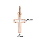 Pendentif Croix Or rose 750/1000 ROBBEZ MASSON, dimensions