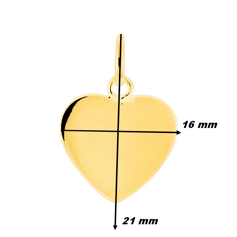 Pendentif Cœur Femme Plaqué Or ROBBEZ MASSON, dimensions