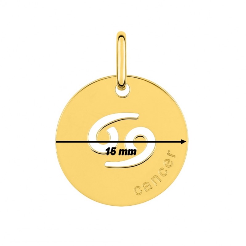 pendentif-medaille-signe-du-zodiaque-cancer-plaque-or-robbez-masson-136292-4-diametre Médaille zodiaque Cancer Plaqué Or ROBBEZ MASSON, diamètre