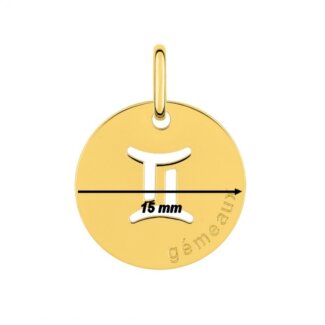 Médaille zodiaque Gémeaux Plaqué Or ROBBEZ MASSON, diamètre