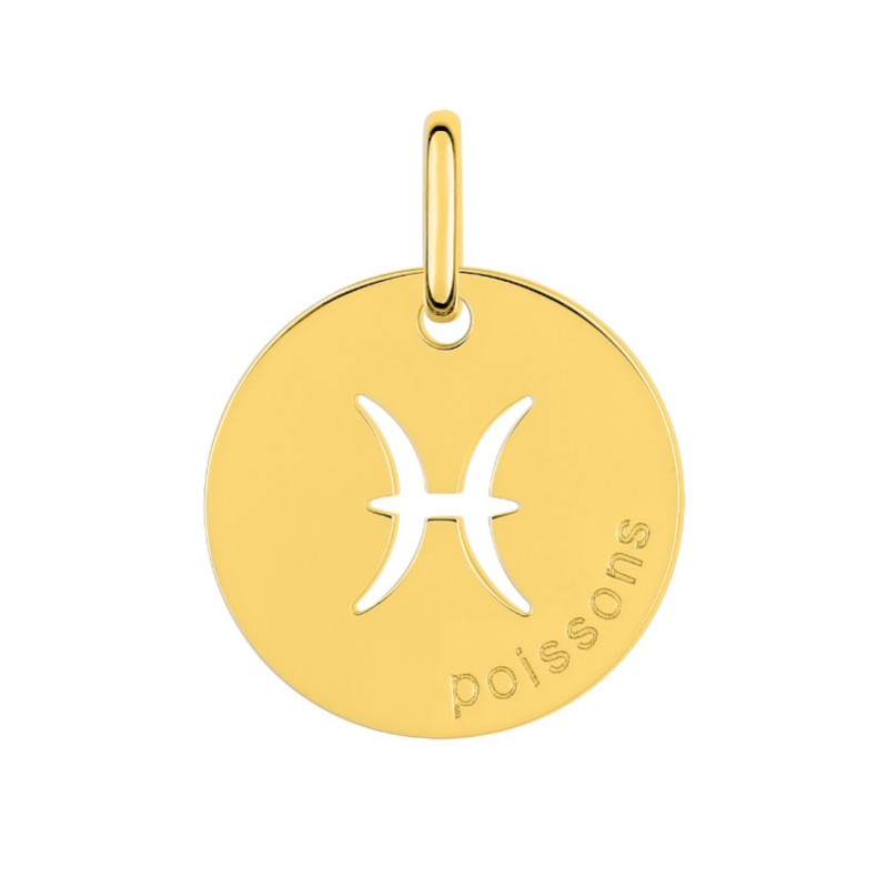 Médaille zodiaque Poissons Plaqué Or ROBBEZ MASSON