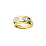 Bague Femme double Plaqué Or et oxydes de zirconium