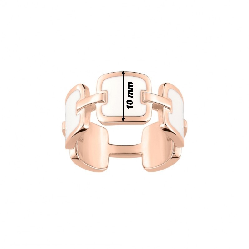 Bague Femme Originale Plaqué Or rose et Ivoire synthétique ROBBEZ MASSON, largeur