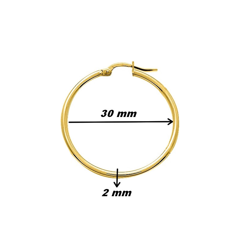 Boucles d’oreilles créoles Femme Plaqué Or ROBBEZ MASSON, dimensions