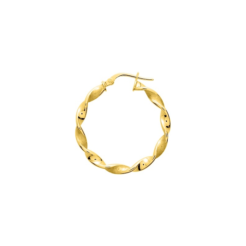 Boucles d’oreilles créoles Femme Plaqué Or vrillée ROBBEZ MASSON