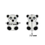 Boucles d'oreilles Enfant Panda Argent rhodié 925/1000 ROBBEZ MASSON, dimensions.