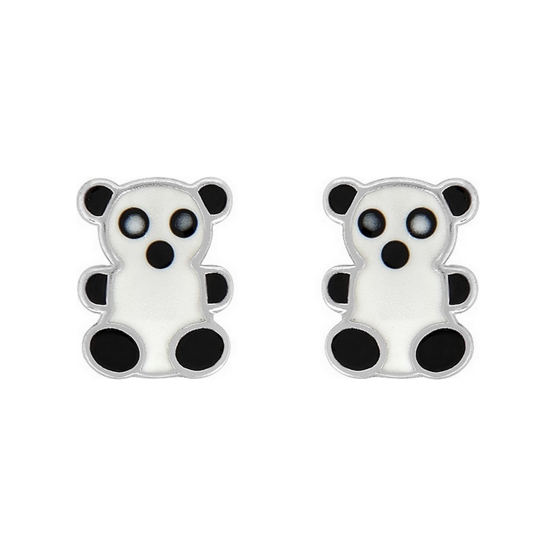 Boucles d'oreilles Enfant Panda Argent rhodié 925/1000 ROBBEZ MASSON