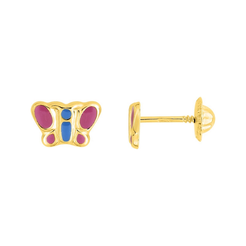 Boucles d'oreilles Enfant Papillon Or jaune 750/1000 ROBBEZ MASSON