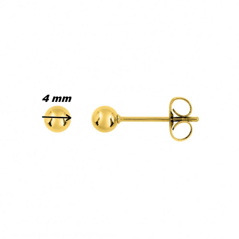 boucles-oreilles-clous-boule-femme-plaqué-or-robbez-masson-105123-diamètre Boucles d’oreilles boules 4 mm Femme Plaqué OR ROBBEZ MASSON, diamètre