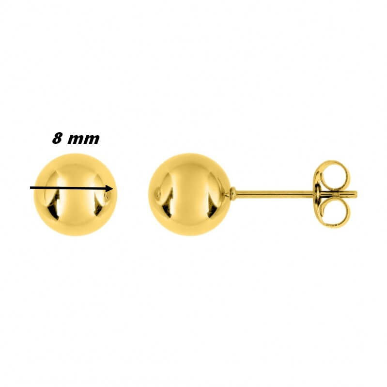boucles-oreilles-clous-boule-femme-plaqué-or-robbez-masson-135432-diamètre Boucles d’oreilles boules 8 mm Femme Plaqué OR ROBBEZ MASSON, diamètre