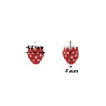 Boucles d'oreilles Enfant Fraise Argent rhodié 925/1000 ROBBEZ MASSON, dimensions