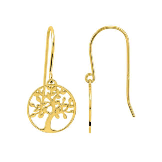 Boucles d'oreilles pendantes Arbre de vie Femme Plaqué Or ROBBEZ MASSON