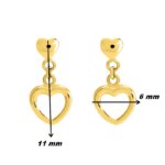 Boucles d'oreilles pendantes Cœur Femme Plaqué Or ROBBEZ MASSON, dimensions