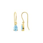 Boucles d'oreilles pendantes Femme Plaqué Or et Oxydes bleus de zirconium ROBBEZ MASSON