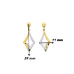 Boucles d'oreilles pendantes Femme Plaqué Or et Rhodium ROBBEZ MASSON, dimensions