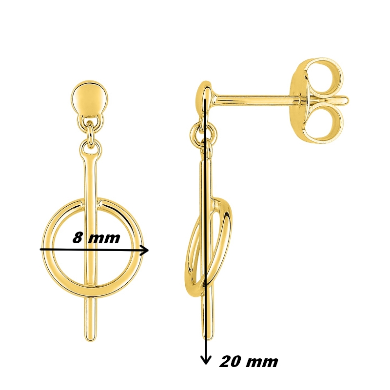 Boucles d oreilles pendantes Modernes Femme Plaqué Or ROBBEZ MASSON, dimensions