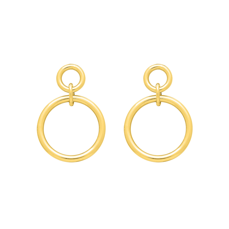 Boucles d oreilles pendantes Double cercle Femme Plaqué Or ROBBEZ MASSON