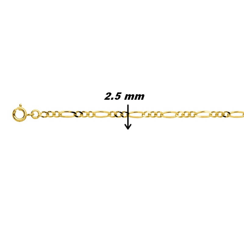 Chaîne alternée 1+3 Plaqué Or ROBBEZ MASSON, largeur
