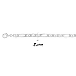 Chaîne Homme maille marine alternée Argent 925/1000 ROBBEZ MASSON, largeur