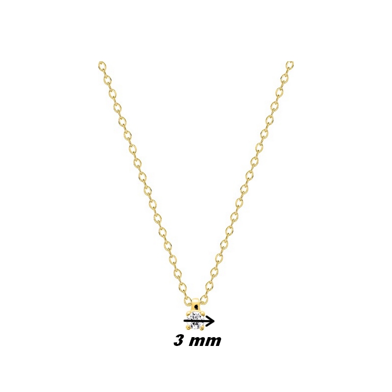 Collier Femme Plaqué Or et Oxyde de zirconium ROBBEZ MASSON, diamètre