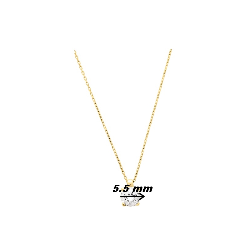 Collier Femme Plaqué Or et Oxyde de zirconium ROBBEZ MASSON, diamètre