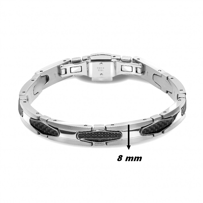 Bracelet Homme Acier bicolore inoxydable ROCHET HB8181, largeur.