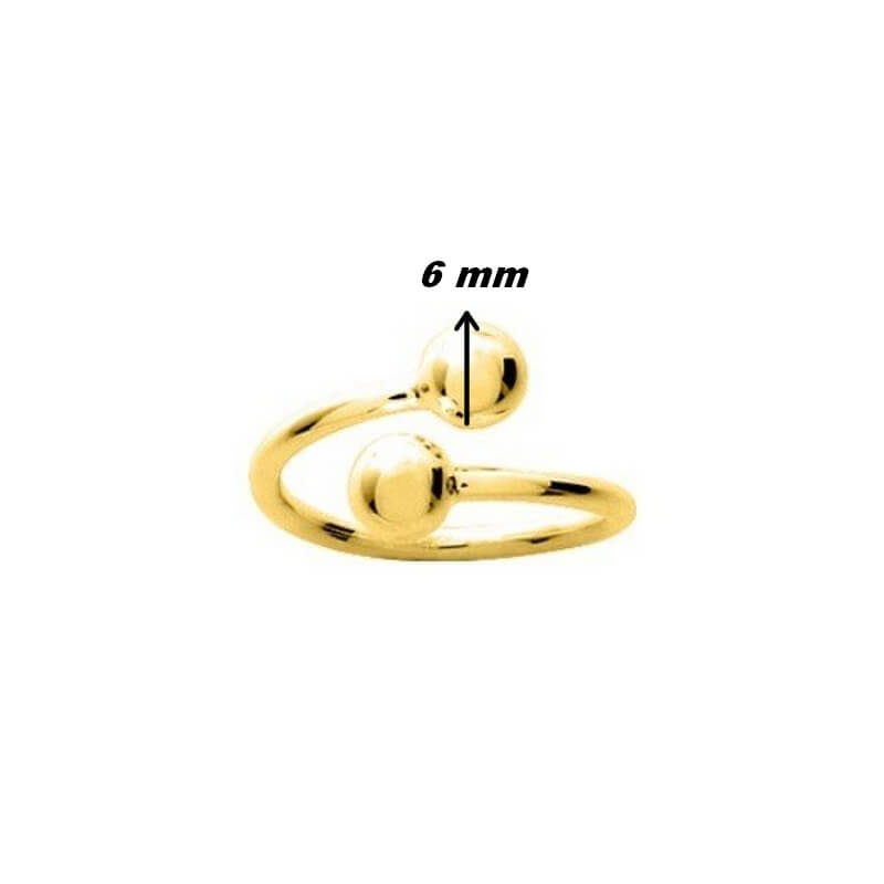 bague-boules-femme-plaqué-or-ROBBEZ-MASSON-107686-dimensions Bague Boule ouverte Femme Plaqué Or ROBBEZ MASSON, dimensions