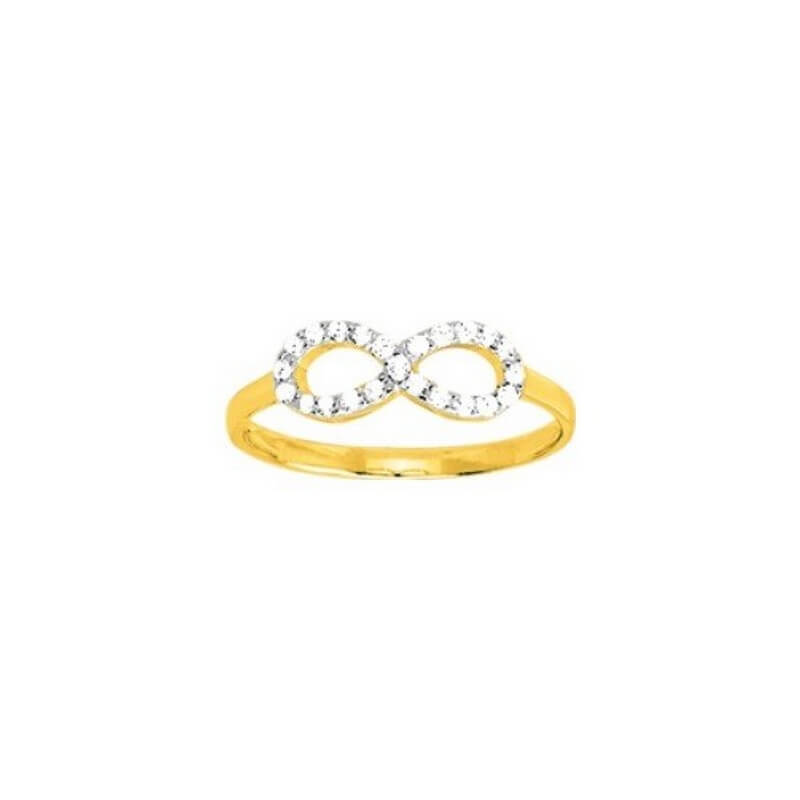 Bague Infini Femme Plaqué Or, Rhodium et Oxydes de zirconium ROBBEZ MASSON