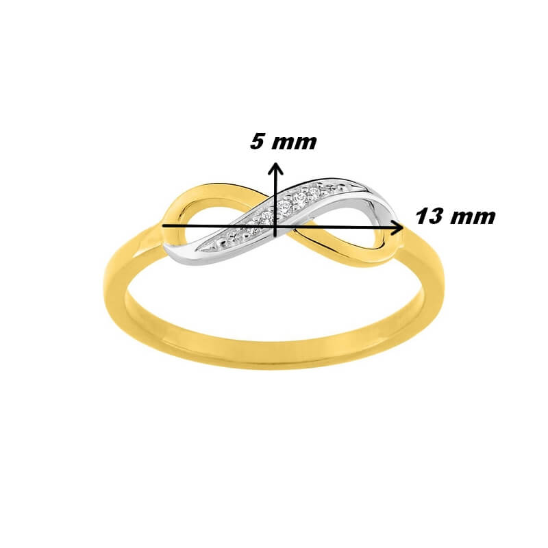 Bague Femme Infini Plaqué Or, Rhodium et Oxydes de zirconium ROBBEZ MASSON, dimensions