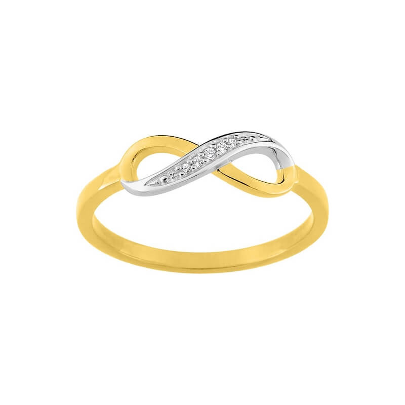 Bague Femme Infini Plaqué Or, Rhodium et Oxydes de zirconium ROBBEZ MASSON